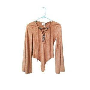 Show Me Your Mumu‎ Louisiana Lace Up Bodysuit Size Small